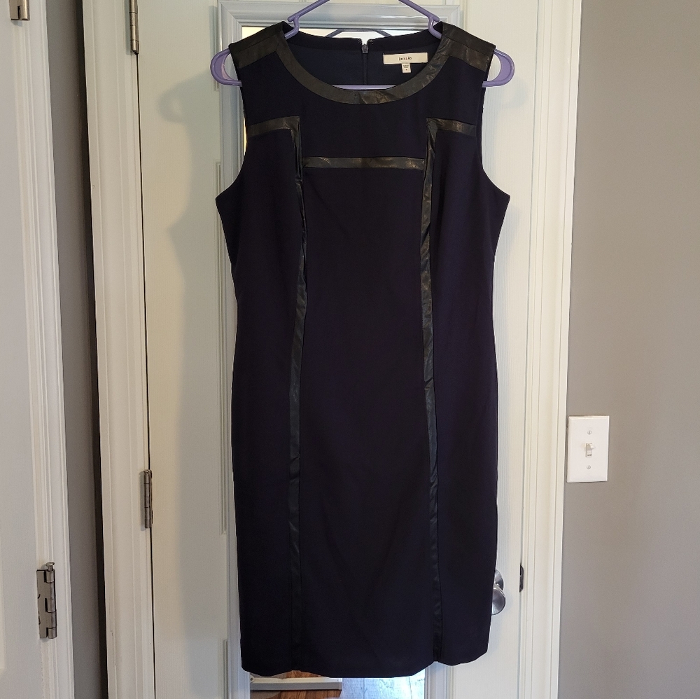 Dress with Leather Trim